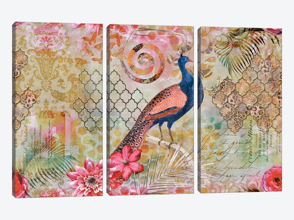 Oriental Jungle Peacock III by Andrea Haase 3-piece Art Print