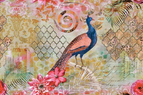 Tropical Leaves: Oriental Jungle Peacock III by Andrea Haase