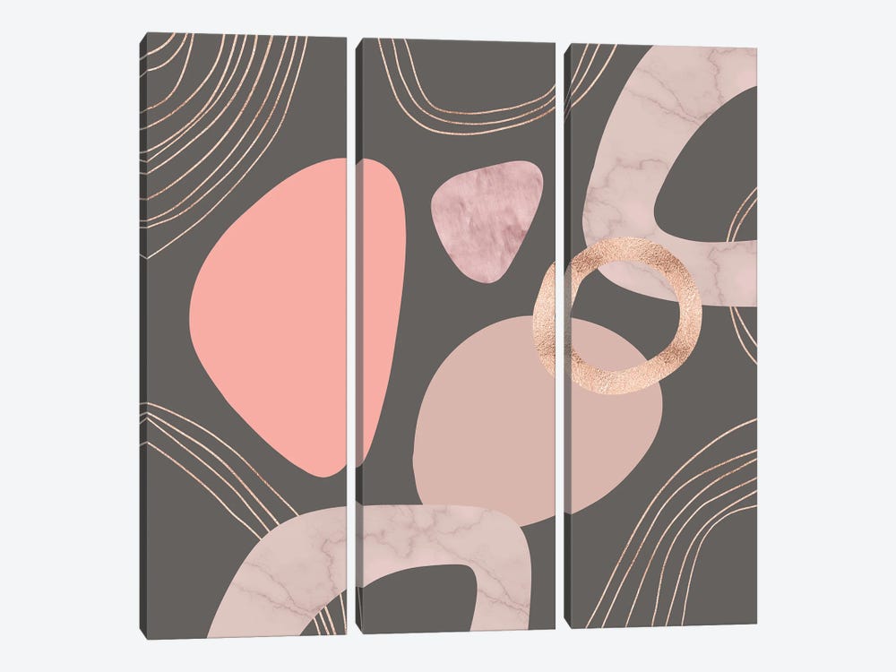 Geo Blush Abstracts by Andrea Haase 3-piece Canvas Art