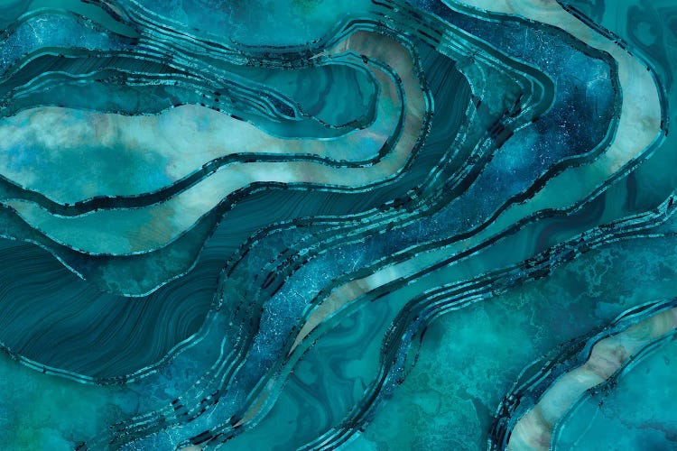Glamour Marble Amber Turquoise by Andrea Haase wall art