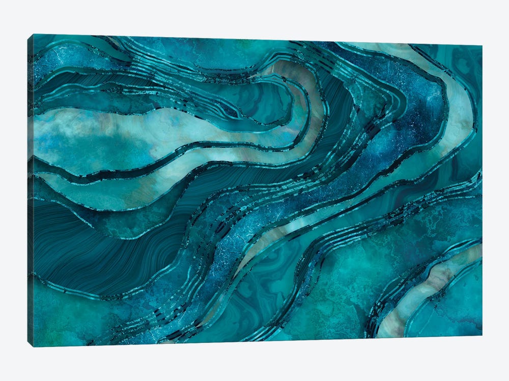 Glamour Marble Amber Turquoise by Andrea Haase 1-piece Art Print