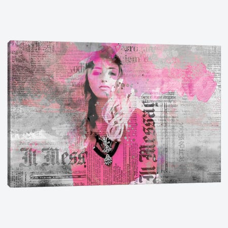 Amsterdam City Girl Pink Canvas Print #HSE2} by Andrea Haase Canvas Artwork