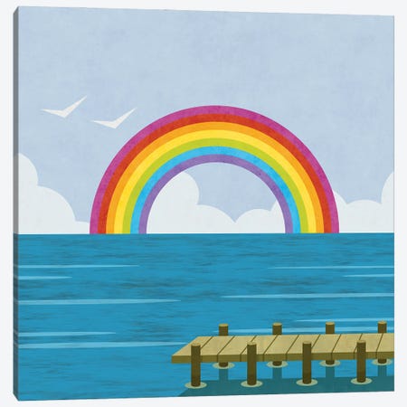 Happy Summer Rainbow Canvas Print #HSE35} by Andrea Haase Canvas Wall Art