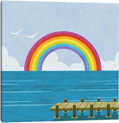 Happy Summer Rainbow Canvas Art Print - Rainbow Art