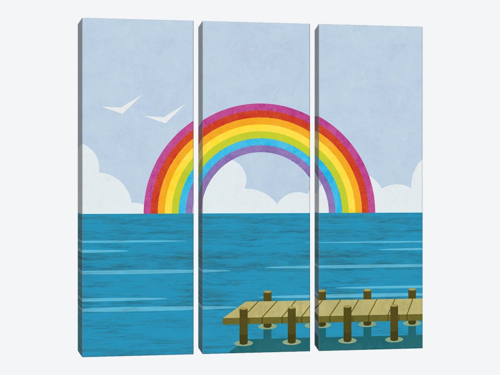 Happy Summer Rainbow by Andrea Haase 3-piece Canvas Art
