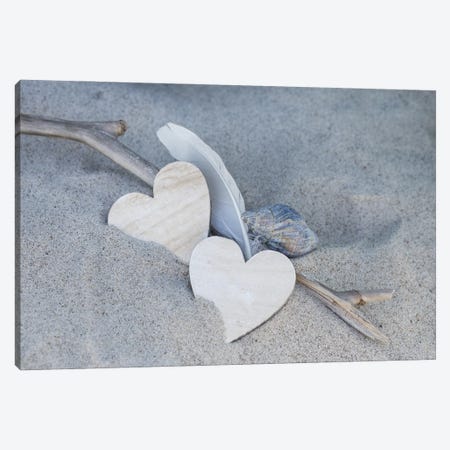 Heart And Feather Beach Still Canvas Print #HSE36} by Andrea Haase Canvas Artwork