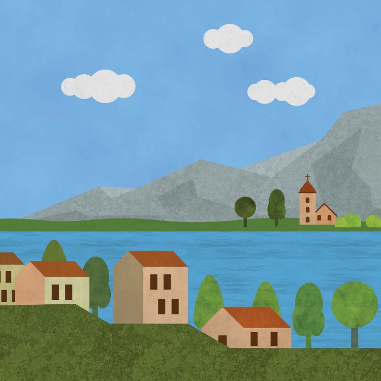 Italian Lake Village by Andrea Haase wall art