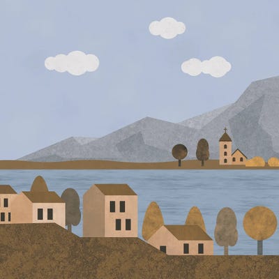 Italian Lake Village by Andrea Haase art print