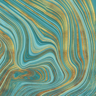 Liquid Stone Teal Gold by Andrea Haase art print