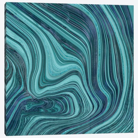 Liquid Stone Turquoise Canvas Print #HSE43} by Andrea Haase Canvas Artwork