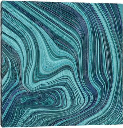 Liquid Stone Turquoise Canvas Art Print - Andrea Haase