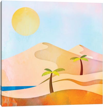 Oasis Sunset Canvas Art Print - Andrea Haase