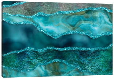 Oceanblue Marble Luxury Canvas Art Print - Andrea Haase