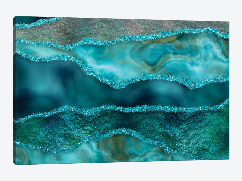 Oceanblue Marble Luxury by Andrea Haase 1-piece Canvas Art Print