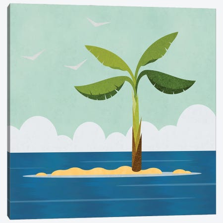 Palm Tree Island Canvas Print #HSE57} by Andrea Haase Canvas Artwork