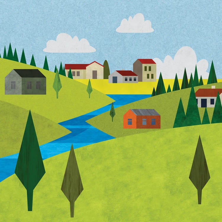 River Valley Village by Andrea Haase wall art