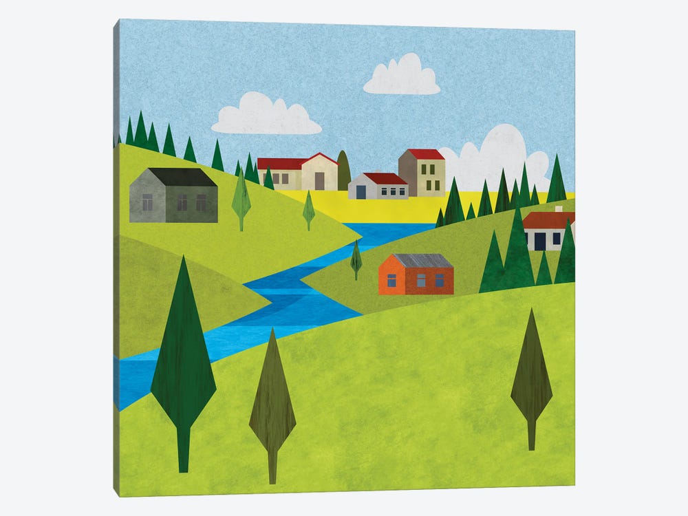 River Valley Village by Andrea Haase 1-piece Canvas Wall Art