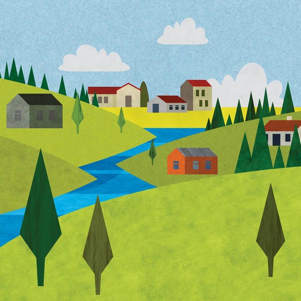 Andrea Haase: River Valley Village by Andrea Haase