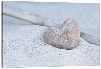 Stone Heart Beach Still Canvas Art Print - Heart Art