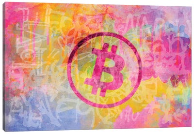 Street Art Bitcoin Canvas Art Print - Money Art