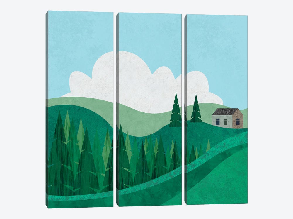 The House On The Hill by Andrea Haase 3-piece Canvas Art Print