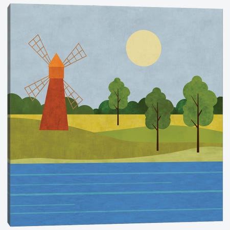 The Old Windmill Canvas Print #HSE77} by Andrea Haase Canvas Wall Art