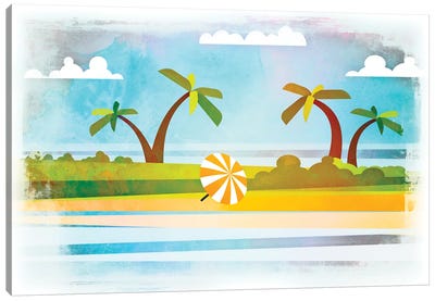 Tropical Beach Day Canvas Art Print - Tropical Beach Art
