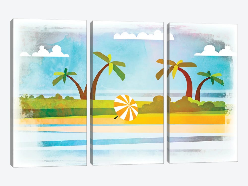 Tropical Beach Day by Andrea Haase 3-piece Art Print
