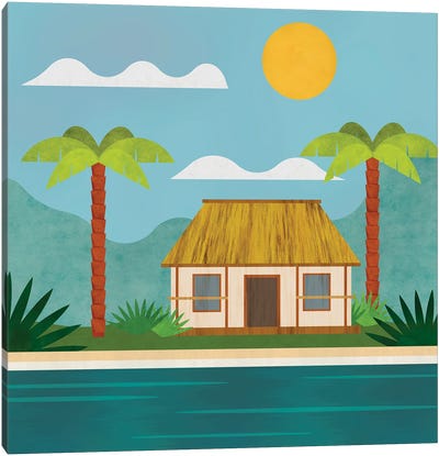 Tropical Island Hideaway Canvas Art Print - Tropical Beach Art