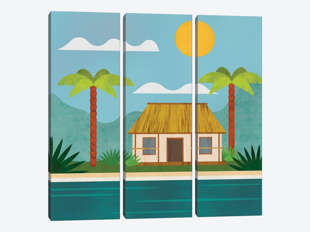 Tropical Island Hideaway by Andrea Haase 3-piece Canvas Art