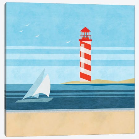 Cape Cod Lighthouse Canvas Print #HSE8} by Andrea Haase Canvas Wall Art