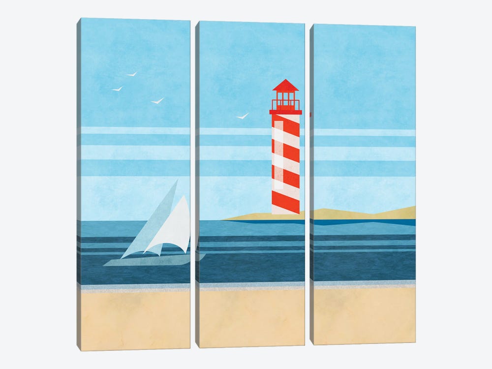 Cape Cod Lighthouse by Andrea Haase 3-piece Canvas Artwork