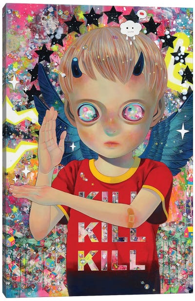 I Do Not Know My Enemy - Boy Canvas Art Print - Pop Surrealism & Lowbrow Art