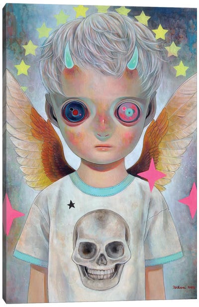 Death And Angel #1 Canvas Art Print - Art Enthusiast