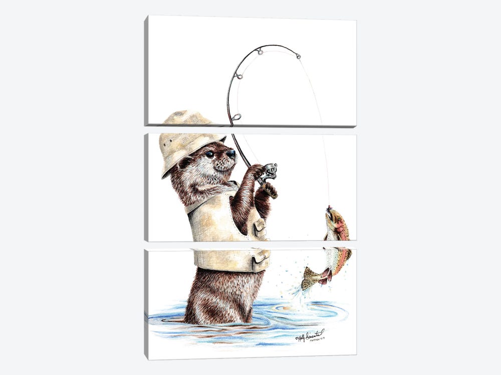 Natures Fisherman by Holly Simental 3-piece Canvas Art Print