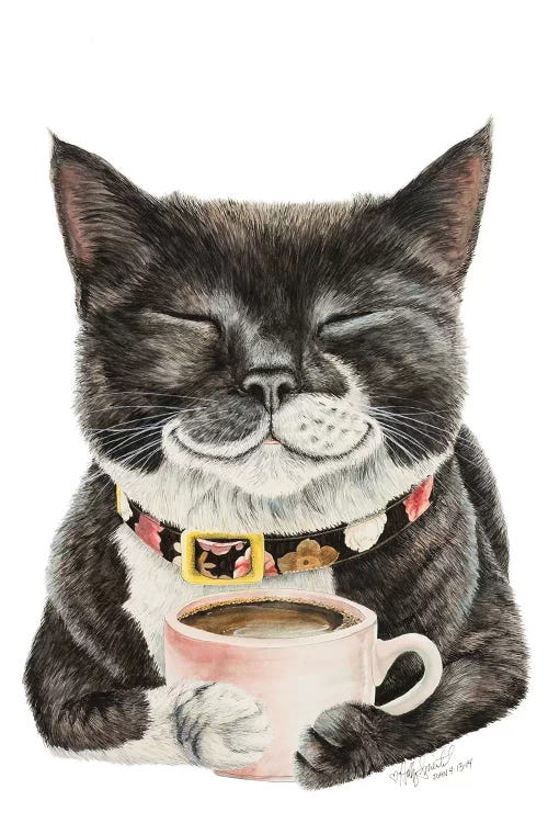 Purrfect Morning by Holly Simental wall art