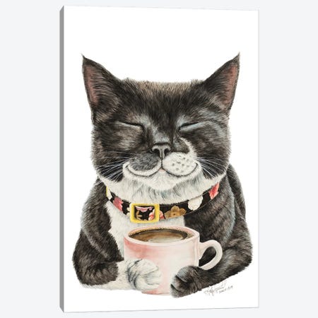 Purrfect Morning Canvas Print #HSI14} by Holly Simental Canvas Art