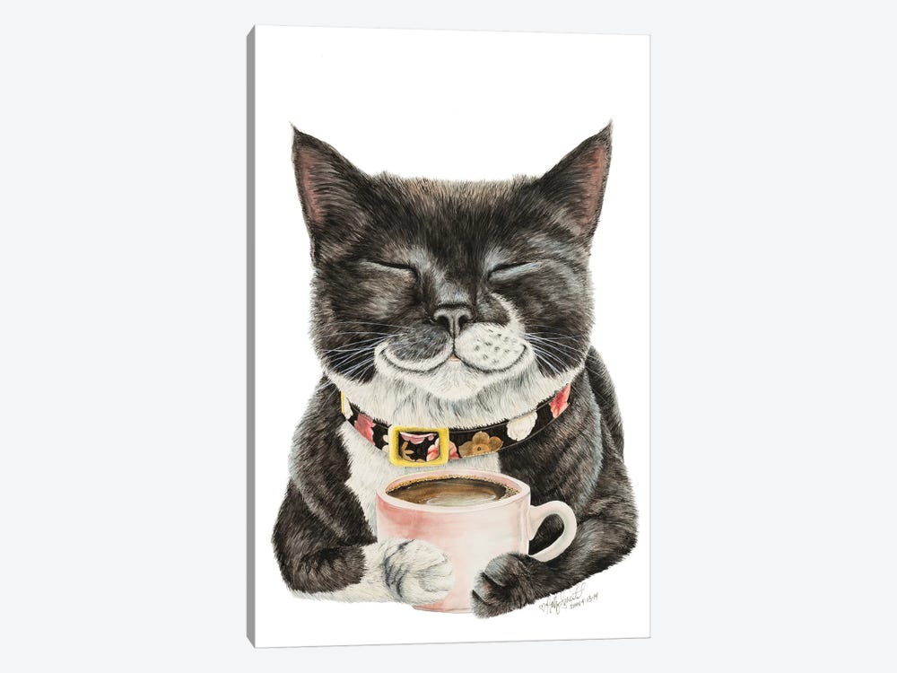 Purrfect Morning by Holly Simental 1-piece Canvas Art Print
