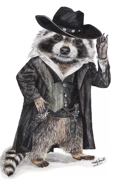 Raccoon Bandit by Holly Simental canvas print