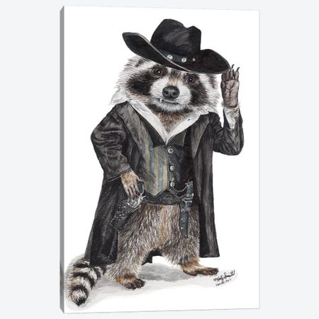 Raccoon Bandit Canvas Print #HSI15} by Holly Simental Canvas Wall Art