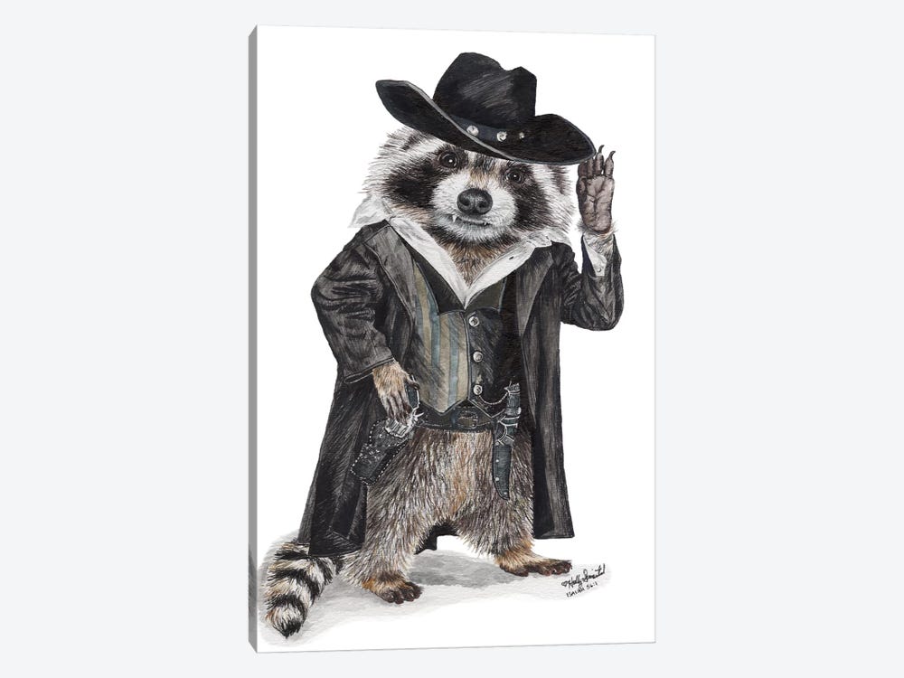 Raccoon Bandit by Holly Simental 1-piece Canvas Art