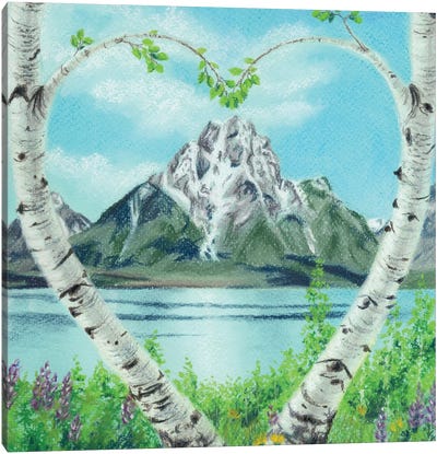 Teton Heart Canvas Art Print - Holly Simental