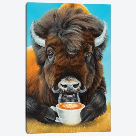 Bison Latte Canvas Print #HSI1} by Holly Simental Canvas Wall Art