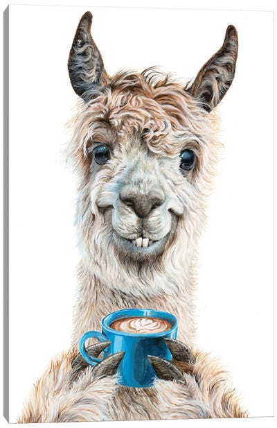 Llama Latte Canvas Art Print - Home for the Holidays