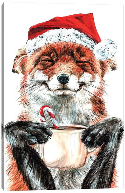 Morning Fox Christmas Canvas Art Print - Holiday Décor