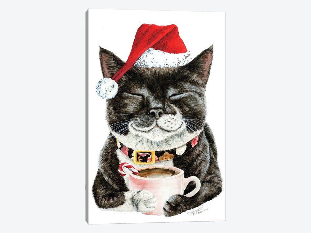 Purrfect Morning Christmas by Holly Simental 1-piece Canvas Artwork