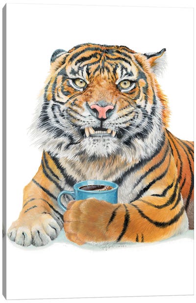 Too Early Tiger Canvas Art Print - Holly Simental