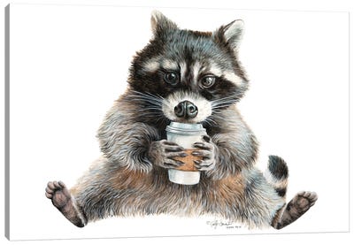 Rocket Fuel Canvas Art Print - Raccoon Art