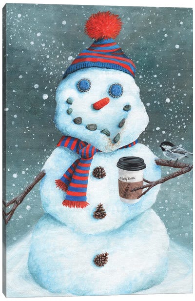 Snow More Coffee Canvas Art Print - Snowman Art