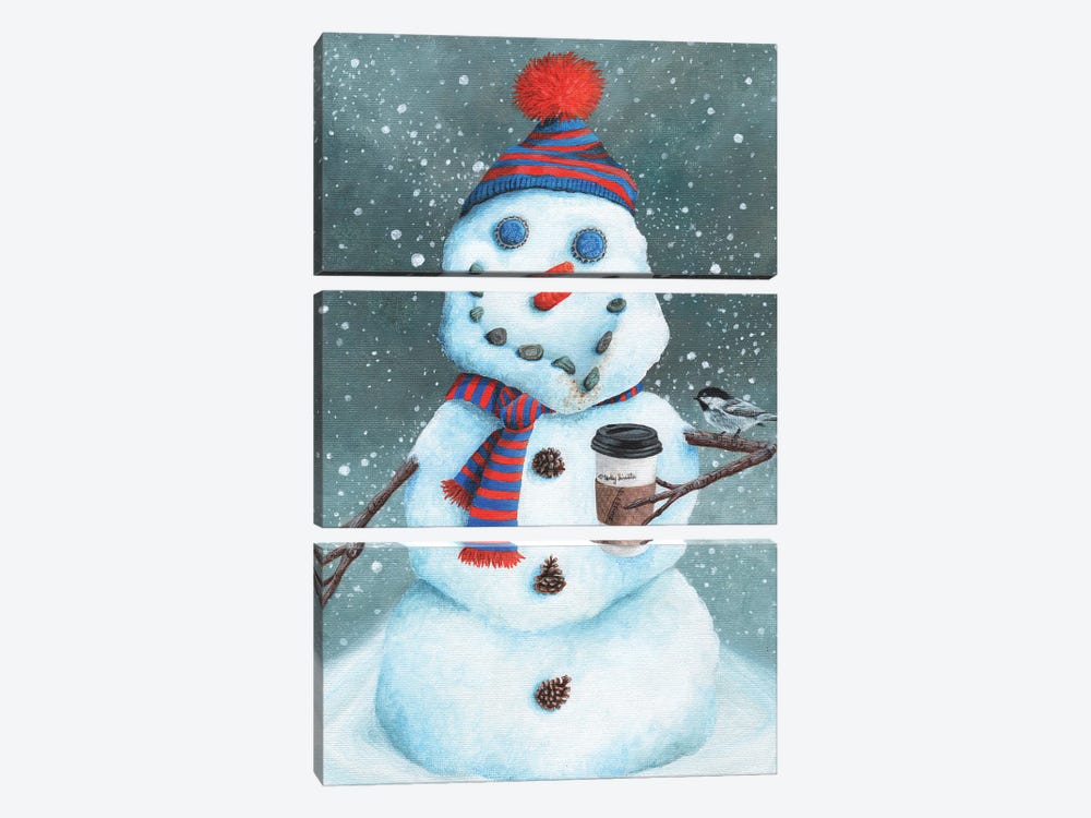 Snow More Coffee by Holly Simental 3-piece Canvas Print